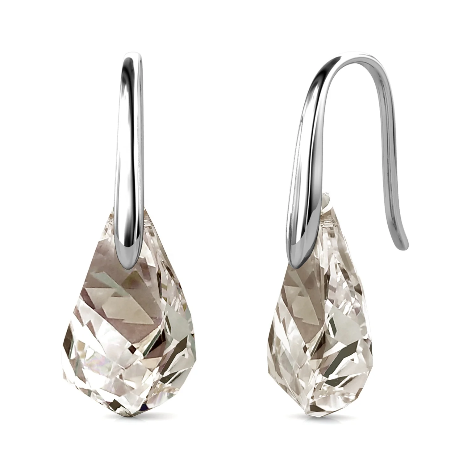 Hypoallergenic S925 Gold Plated Dangle Drop Irregular Shaped Raw Rhinestone Crystal Hook Earrings For Women Destiny Jewellery