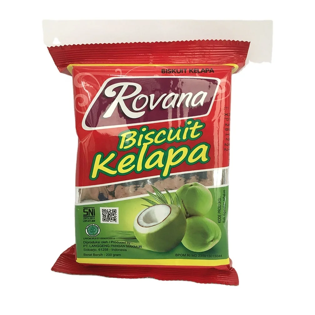 Hot Sell Coconut Biscuit Sweet taste manufacture Wafer Biscuits ( 200gr x 20 pcs ) Rovana - OEM