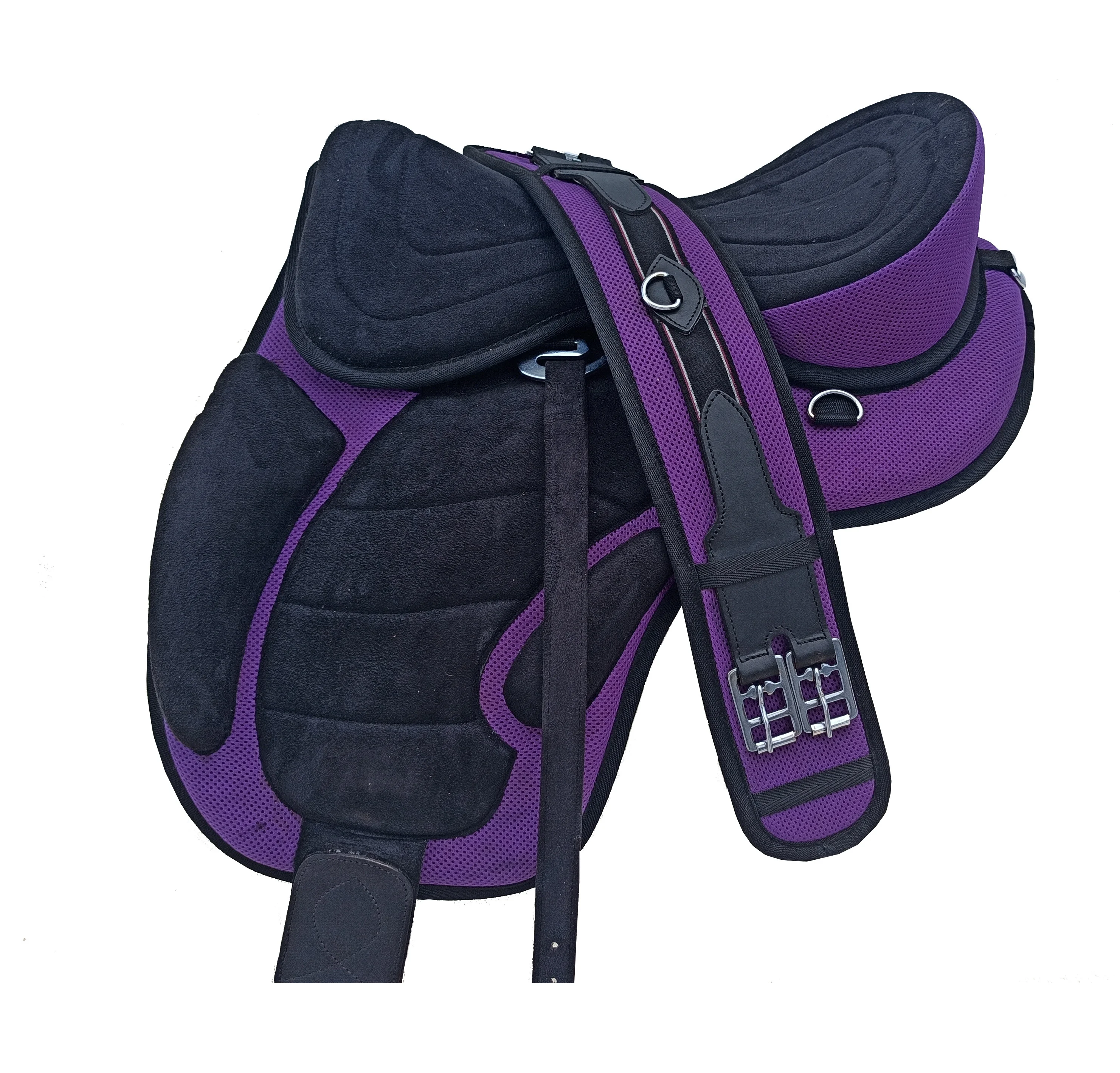 Purple Color Treeless Synthetic Freemax Horse English Saddle In 10+ Sizes