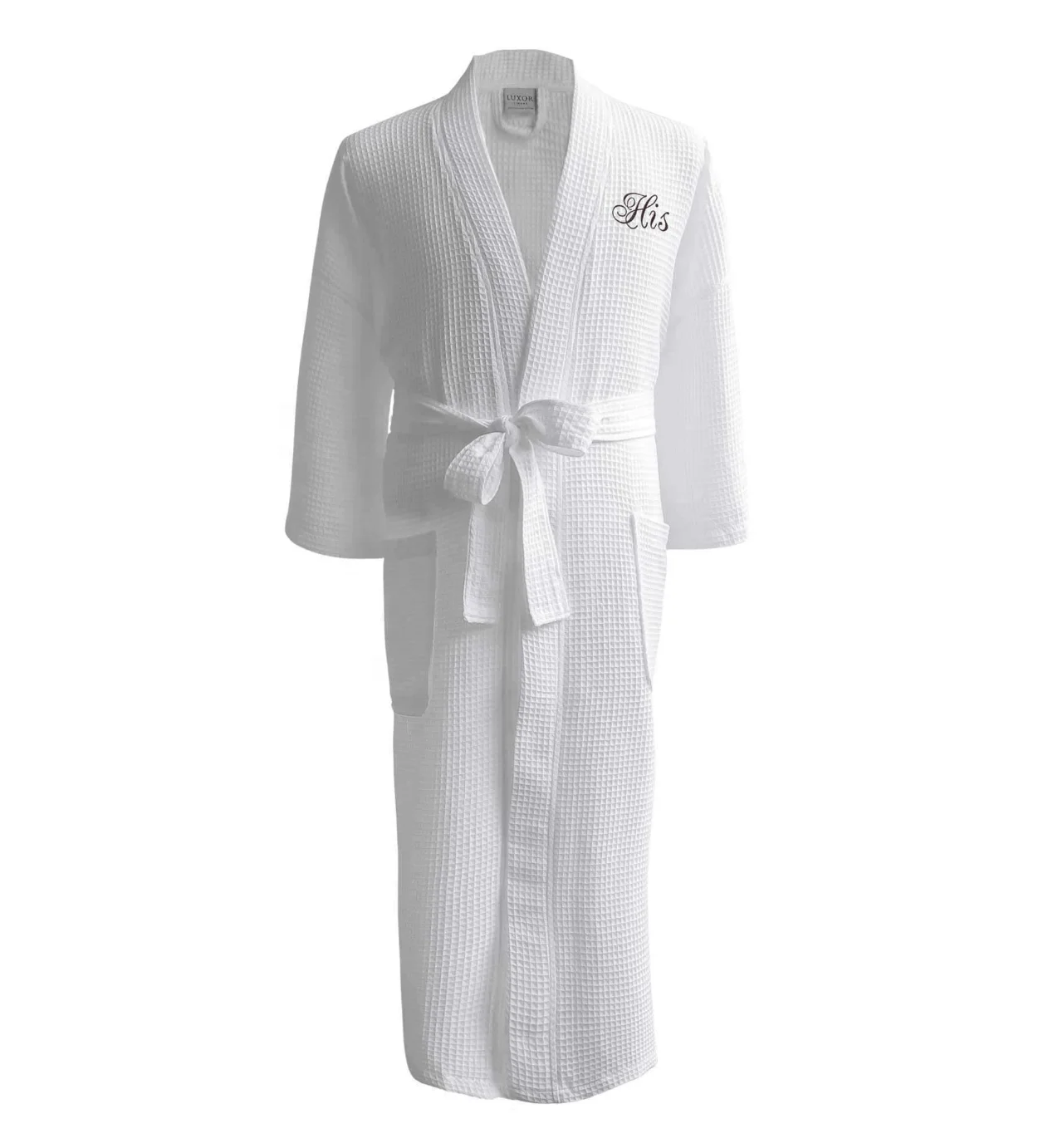 Long Absorbent Terry Bath Robe Kimono Men Sleepwear Dressing Luxury Gown Lightweight Waffle Towel Bathrobe Women