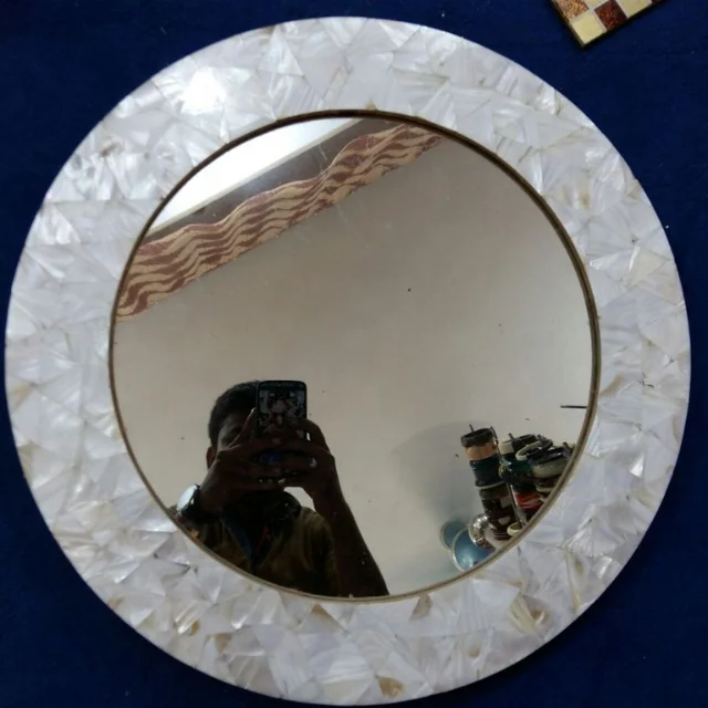 Antique Indian round mop mirror for home decoration living room mirror authentic hand made