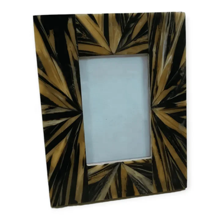 Horn look Epoxy Resin Inlay Photo Frame Vintage Floating Photo Frame Wall Decor Antique Resin inlay picture frame gift Items