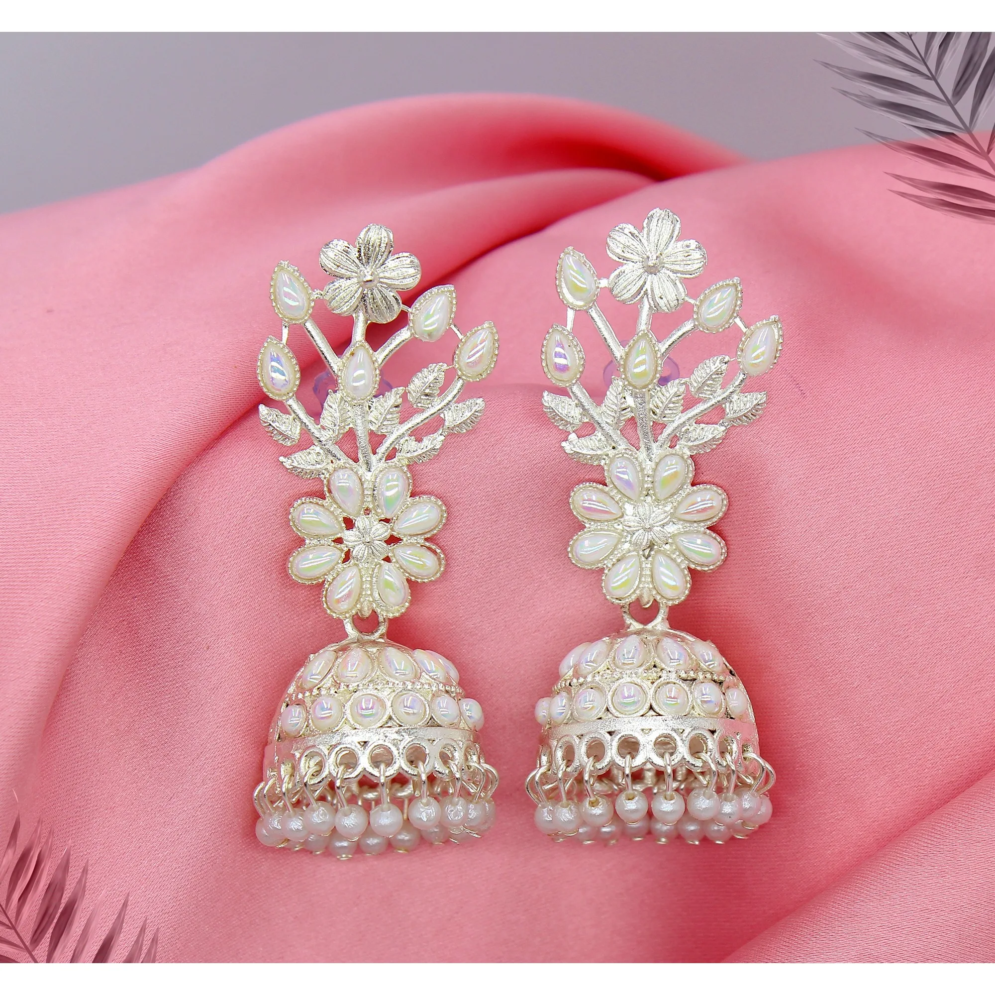 Wholesale Fashionable Gold Plated Meenakari Kundan Earrings Indian Bridal Wedding Party Jewelry With Tassel Shape for Engagement