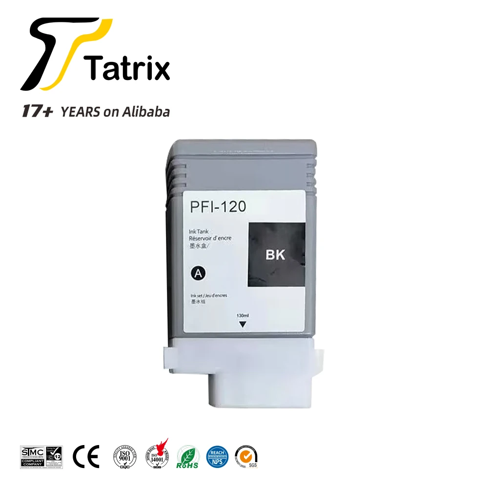 Tatrix PFI-120 PFI120 PFI 120 совместимый премиум черный цвет пигментный чернильный картридж для TM-200 принтера Canon iPF