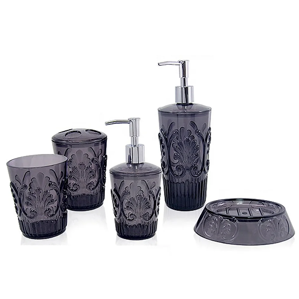 4pcs Plastic AS Transparent Acrylic Bathroom set