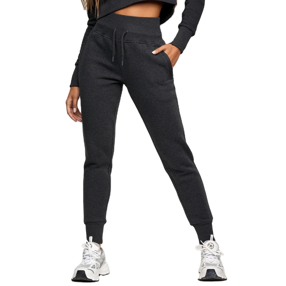 Wholesale sweat pants women jogger set two piece custom streetwear fleece sweatpants cotton joggers for girls casual