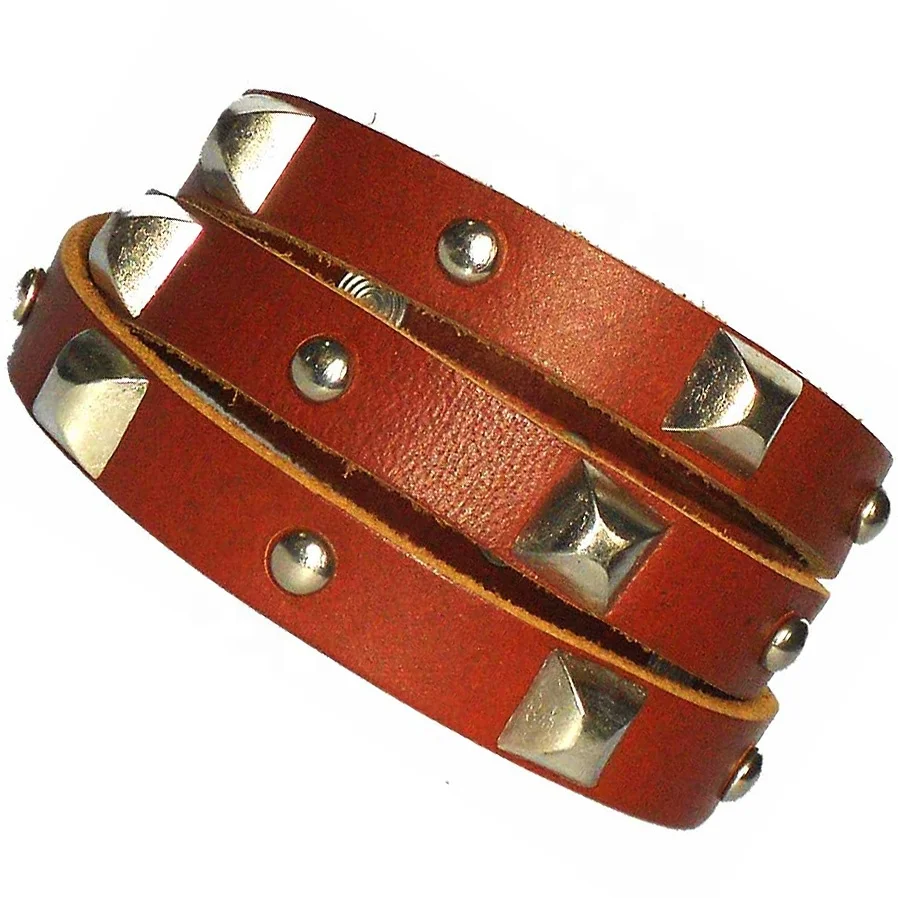 Trendy 3 Wraps Beaded Leather Bracelets for Children Topaz Lock Pattern with 2 Push Buttons for Size Adjustment Anniversaries