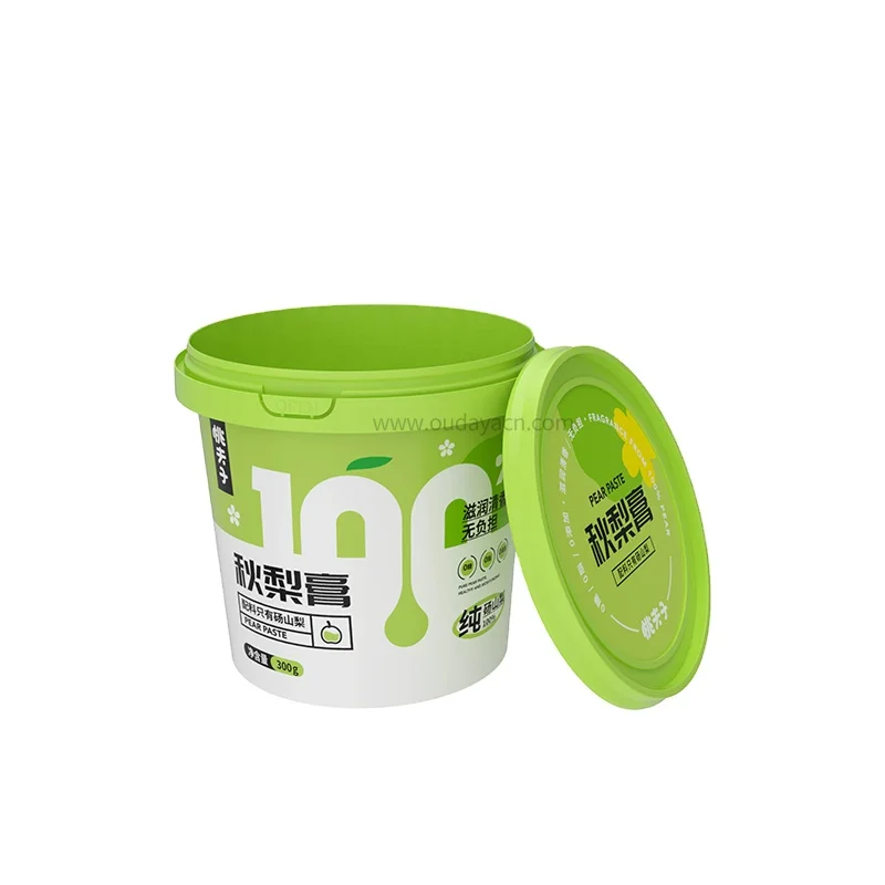 Wholesale IML PP 1l 2.5l 3l 5l plastic biscuit cookie container bucket tub with handle