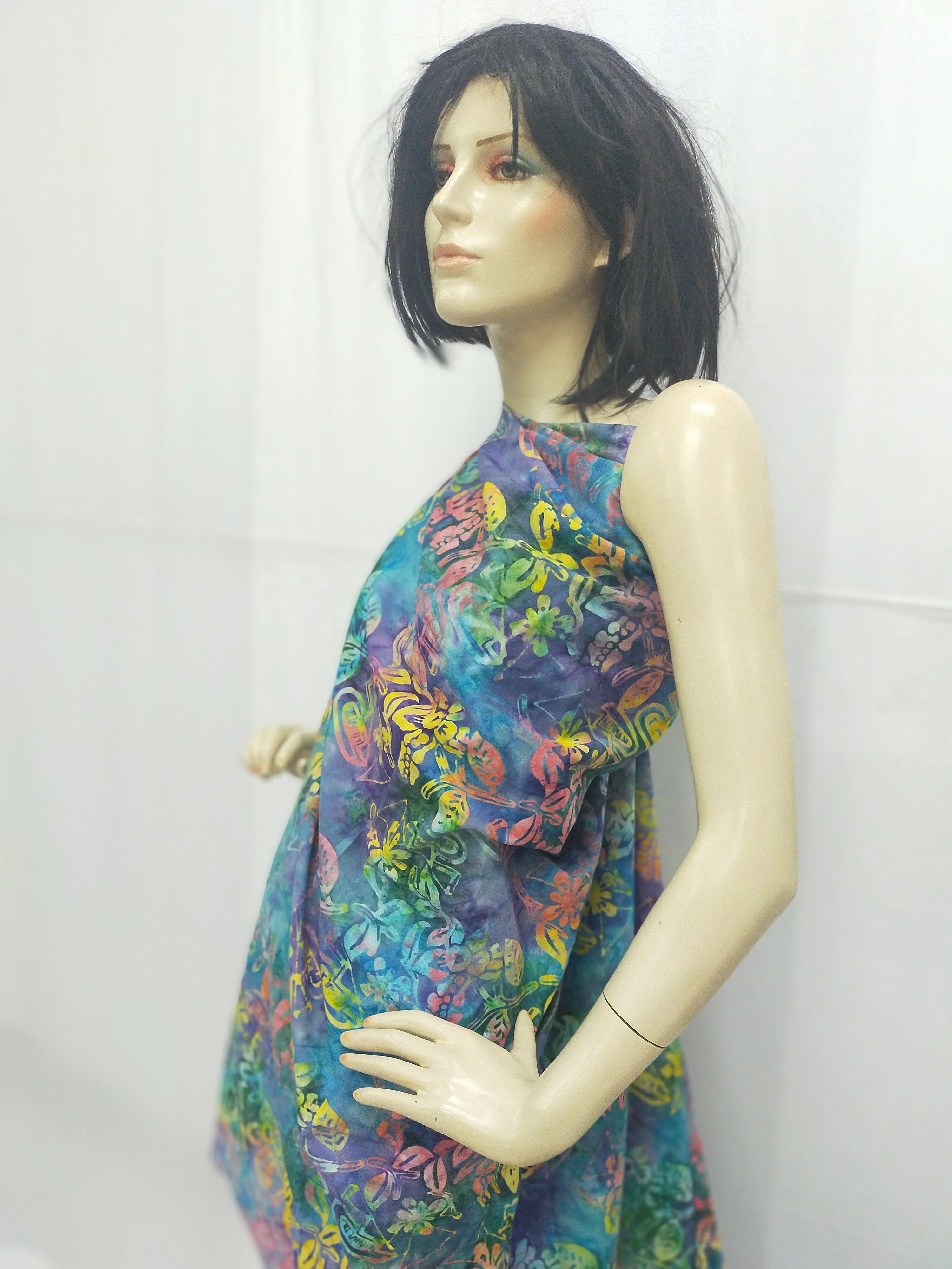  Штамп Legong Batik Blue Hibiscus из хлопчатобумажной ткани ручная работа высокое качество индонезии по конкурентоспособной
