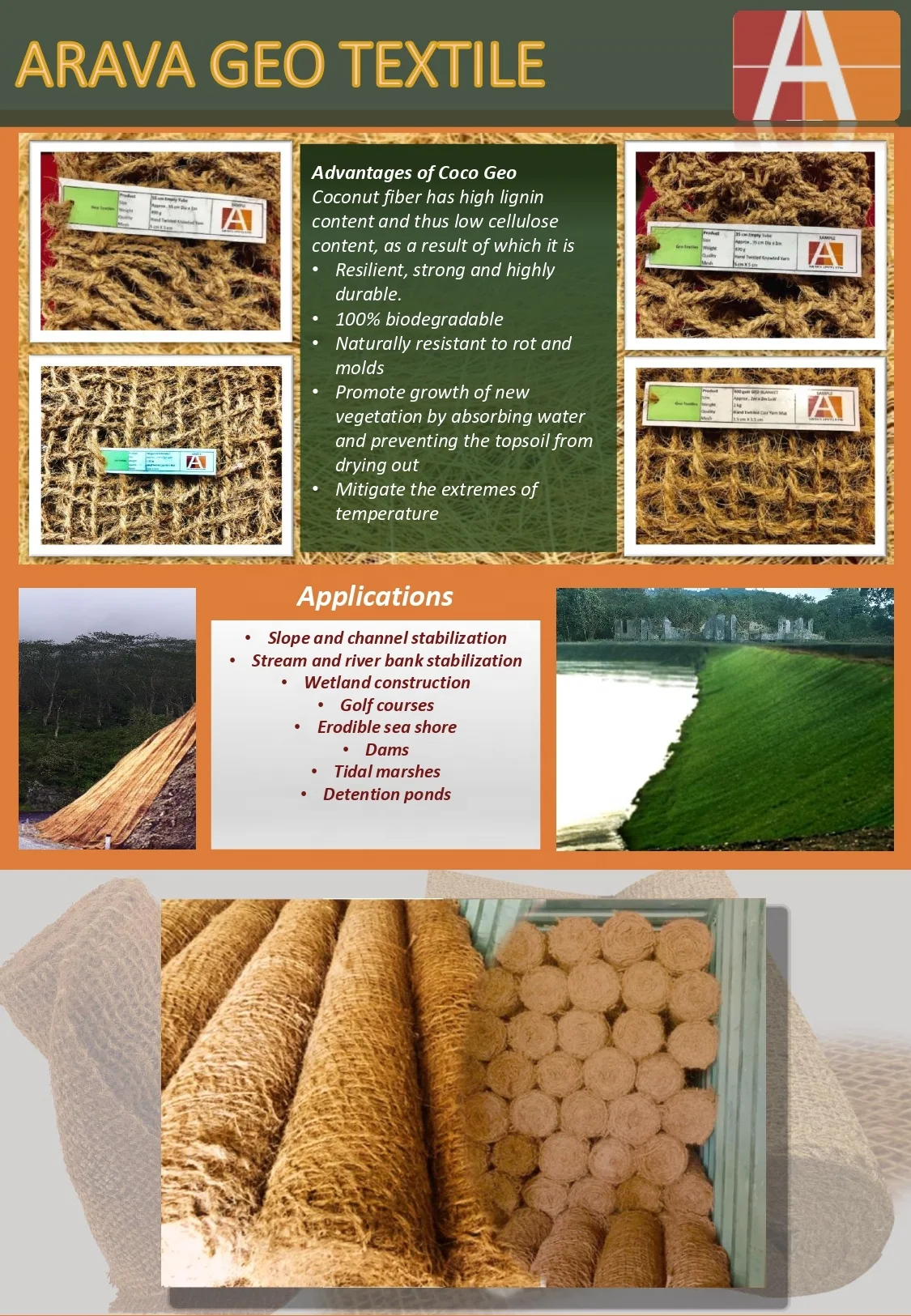 Bio Degradable Erosion control mats at offendable  Price