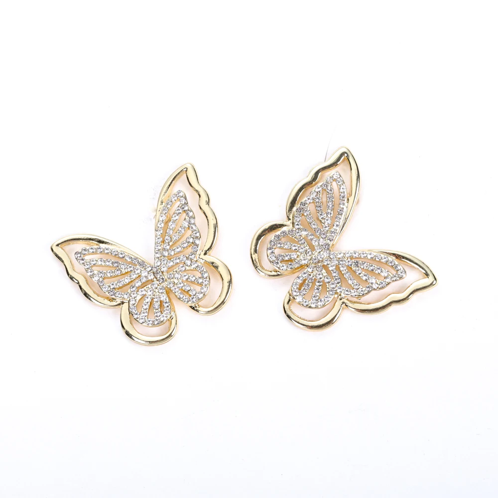 trendy fashion stainless steel with zircon pink triple butterfly heart star starfish drop dangle earrings for women girls