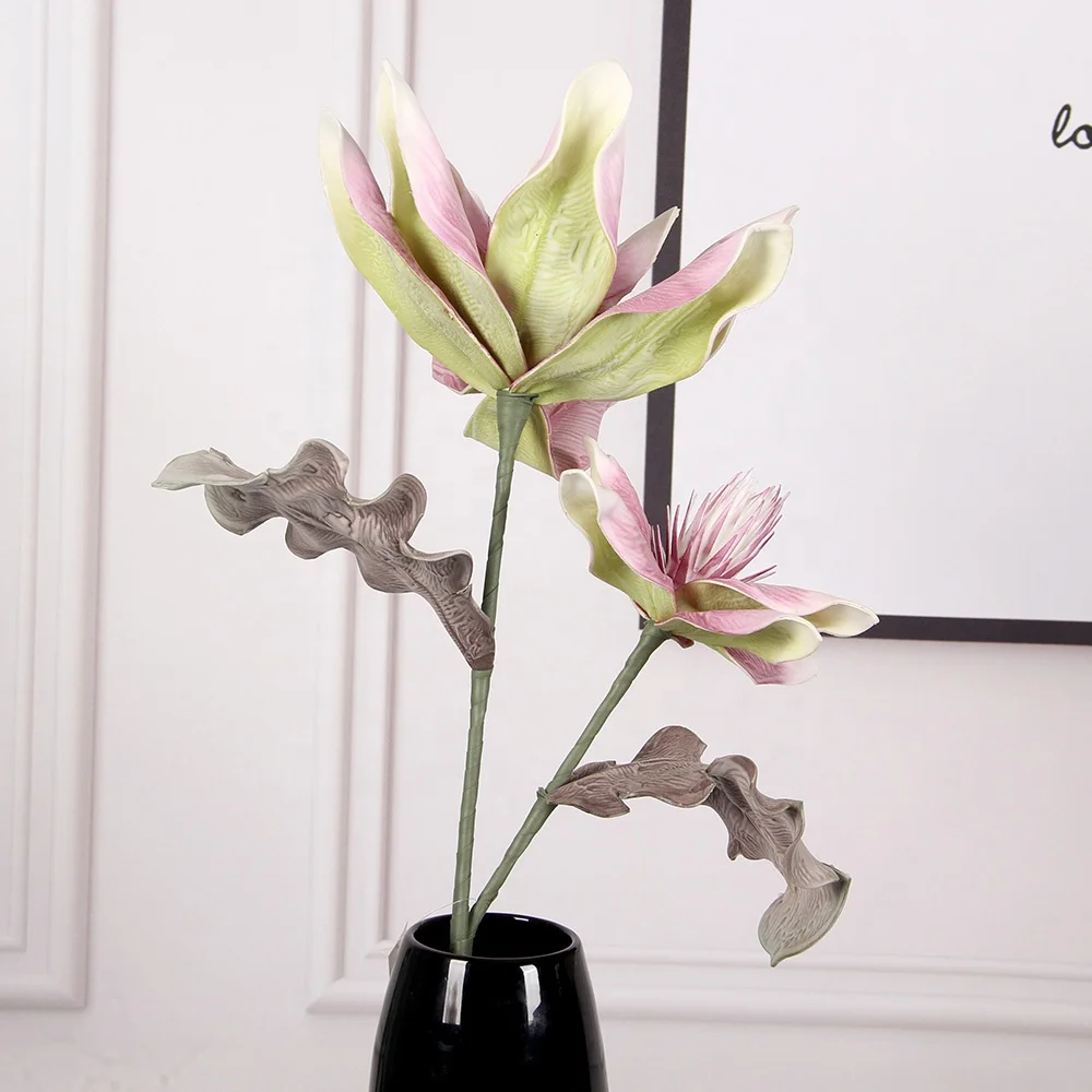 Утолщённой меховой опушкой белый цветок магнолии рождественские украшения для домашнего декора