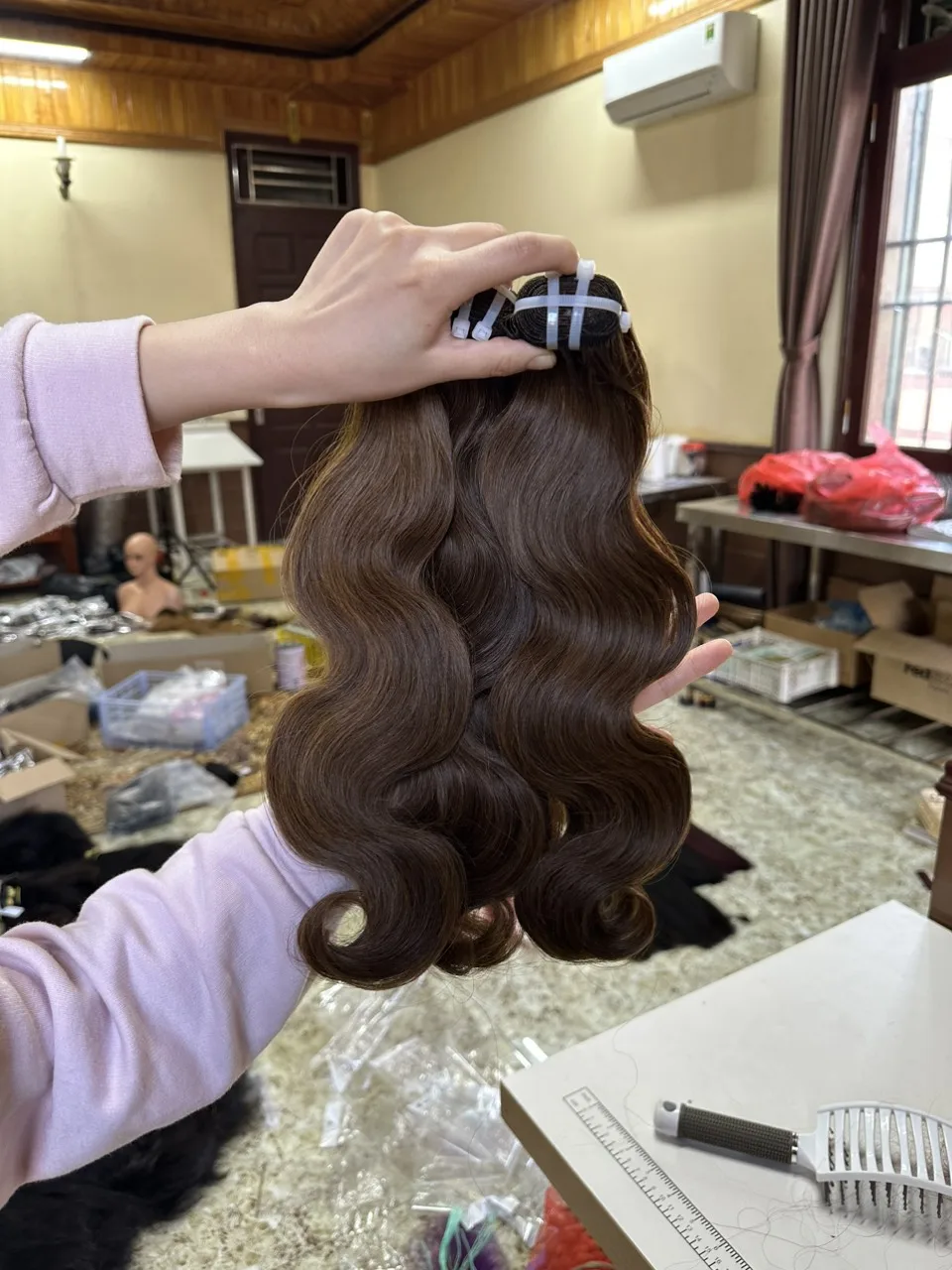 Hot Sale Chestnut Chocolate Brown Bundles Body Wave 100 Human Hair Weaving Manufacturer Vietnamese Raw Vietnamese Hair