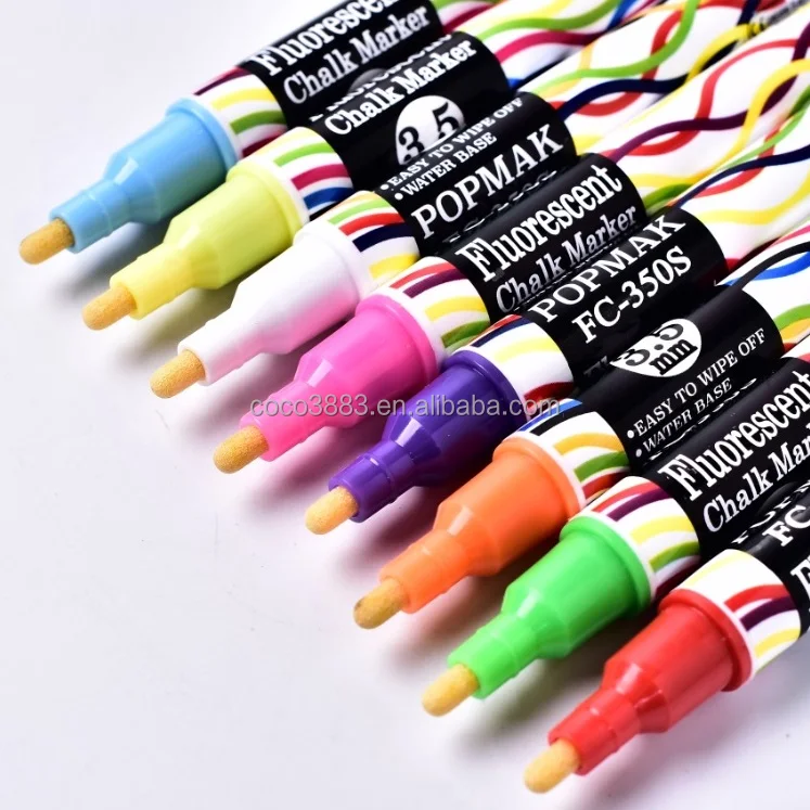 Разноцветная неоновая ручка со стираемым жидким мелом, 3,5 мм