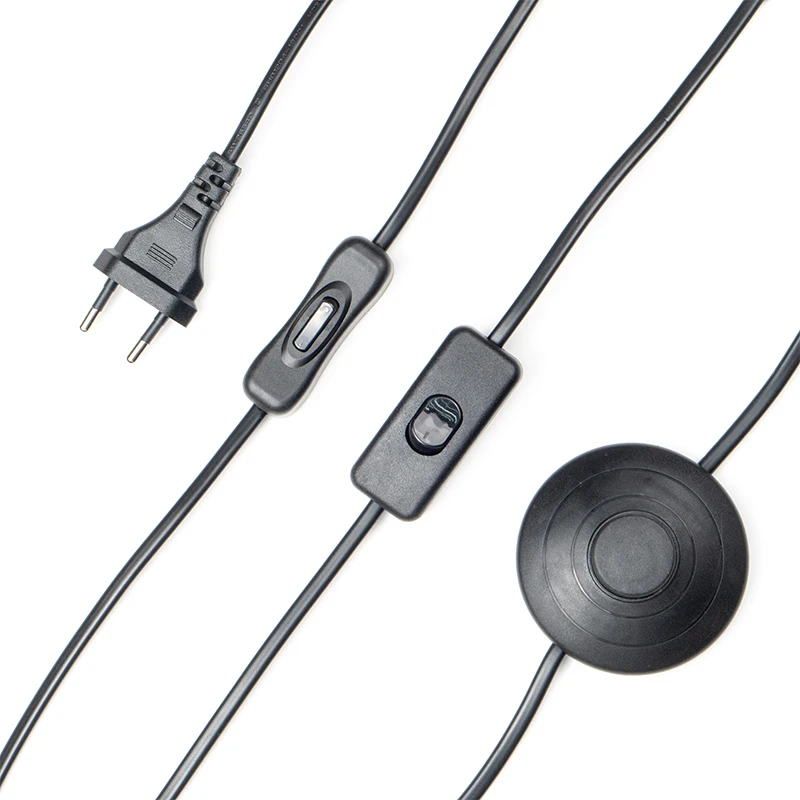 Ce Vde Approved 2 Pin Eu Plug with on/off switch 220v ac electrical with 303 switching power cord Extension Cord 317 Foot Switch