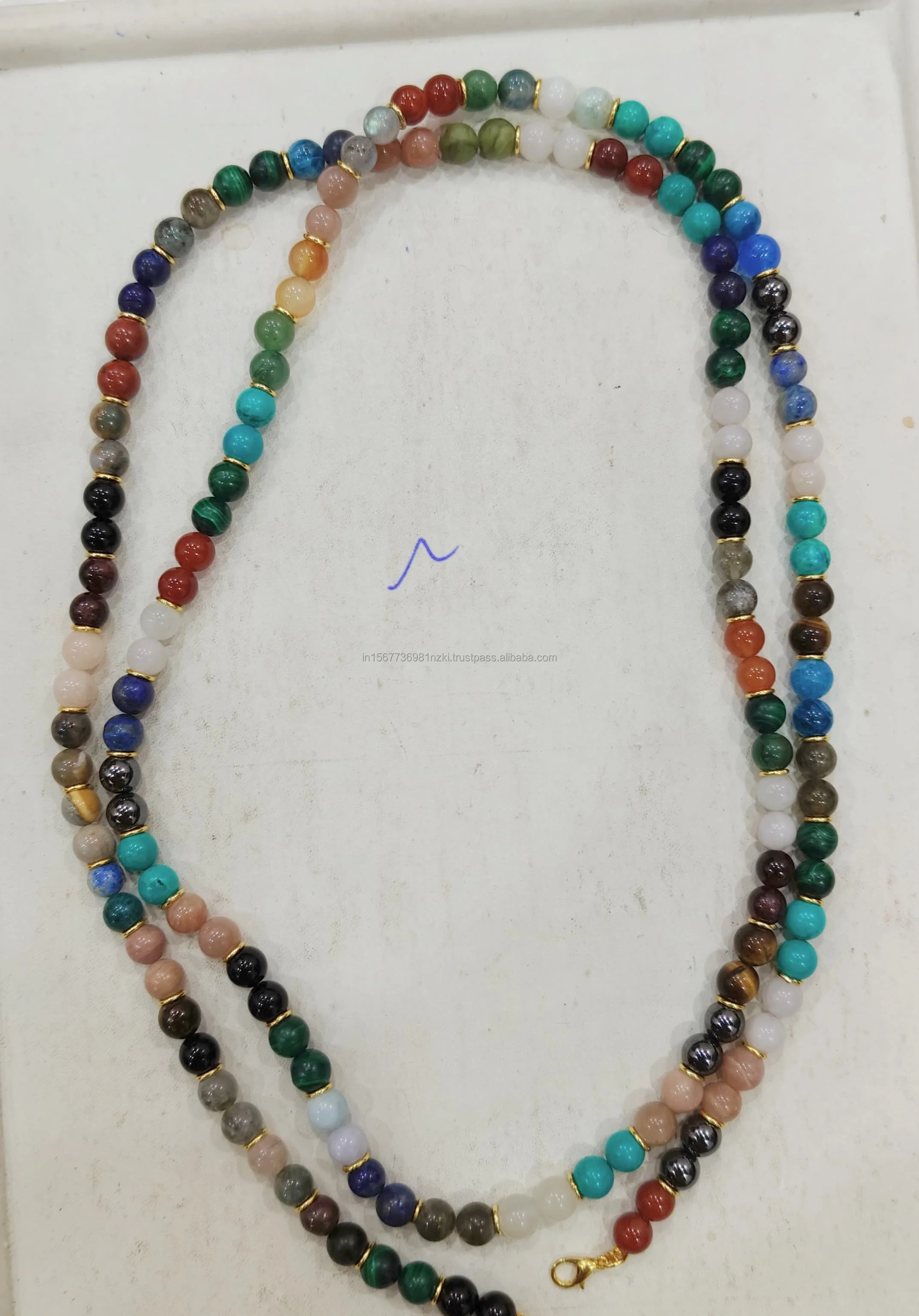 100% Natural chakra beads healing natural mala crystal necklace beads natural gemstone crystal mala wholesalers Hand Made Making