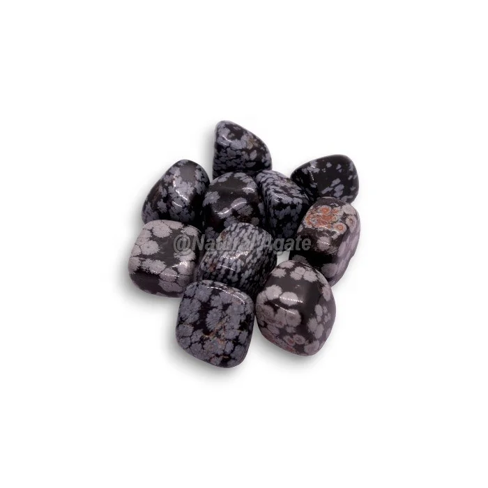 Excellent Quality Beautiful Snowflake Obsidian Tumbled Stone for Decoration and Energy Healing Purposes at Best Prices