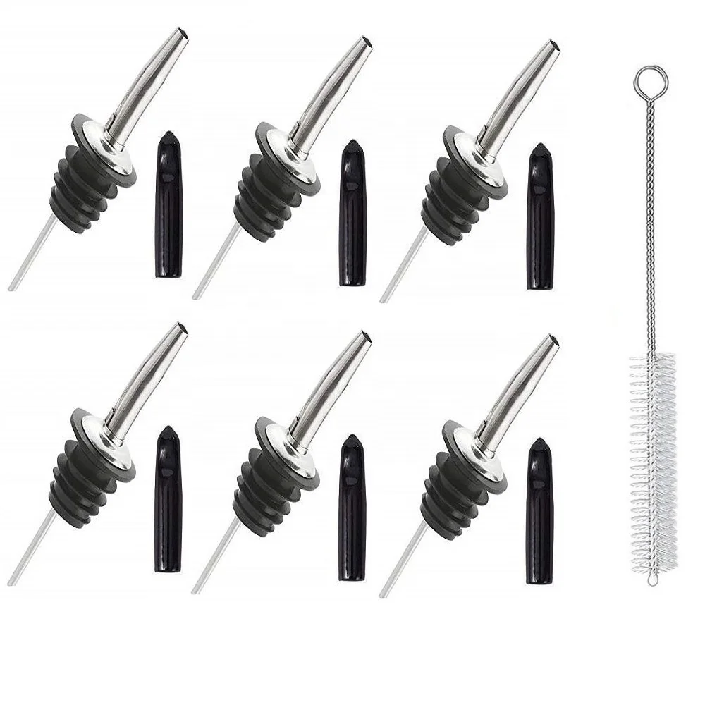 Custom Wine Pour Stainless Steel Liquor Wine Olive Oil Bottle Pourer Liquor Spouts Bottle Dispenser With Market Price