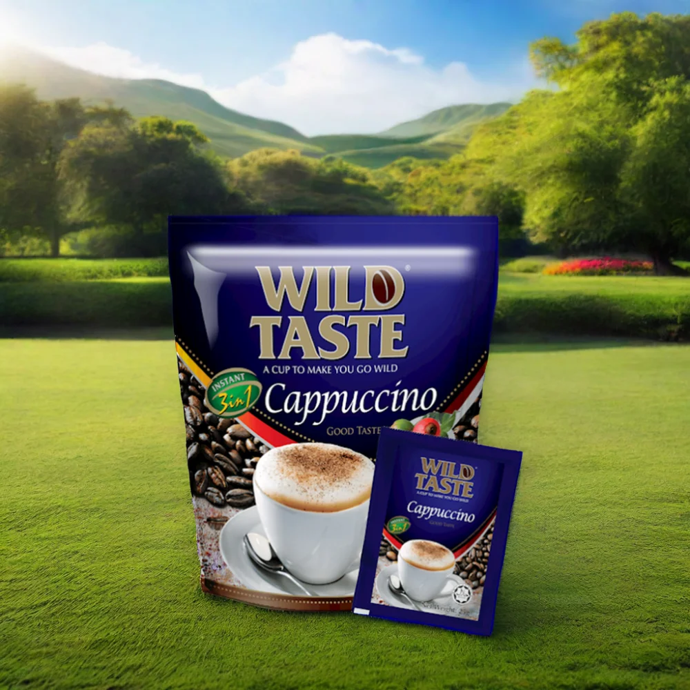 Wild Taste Premium Quality 3-in-1 Arabica Instant Coffee 100% Kopi Cappuccino Coffee (20 x 25gm Sachets)