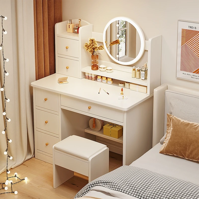 Elegant European Design RTA Hardwood Makeup Vanity With Lighted Led and Mirror Makeup Vanity
