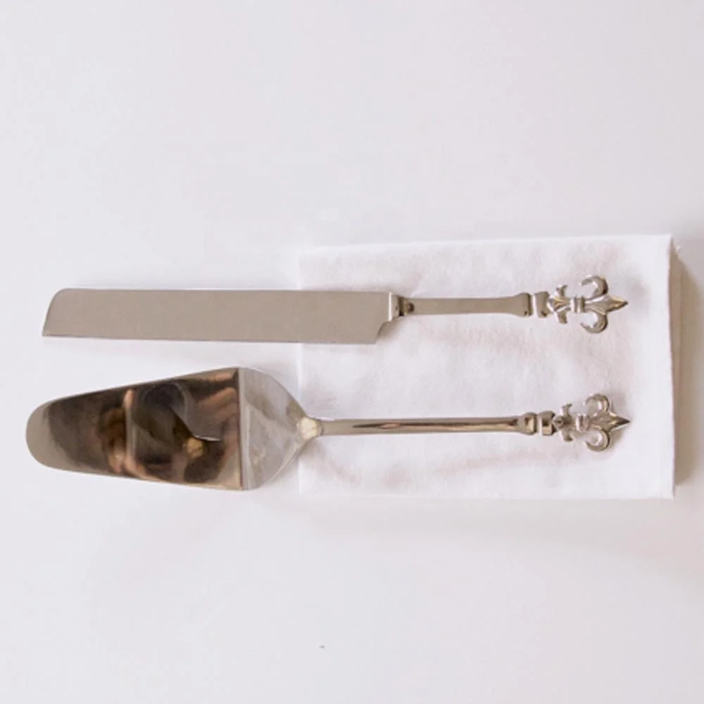 Bakeware Cake Server Set Stainless Steel Wedding Cake Cutter And Knife With Unique Ship Anchor End Design Handmade Long Handle