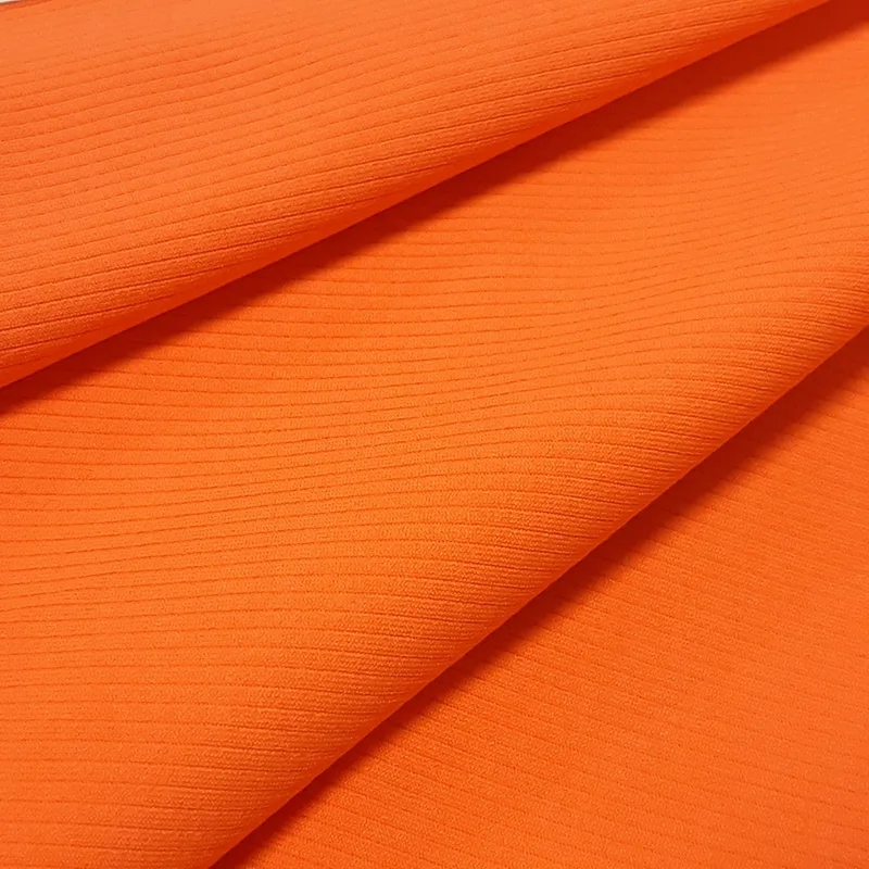 
Recycled stripe knit stretch polyester fabric made from ocean recycled plastic bottle 