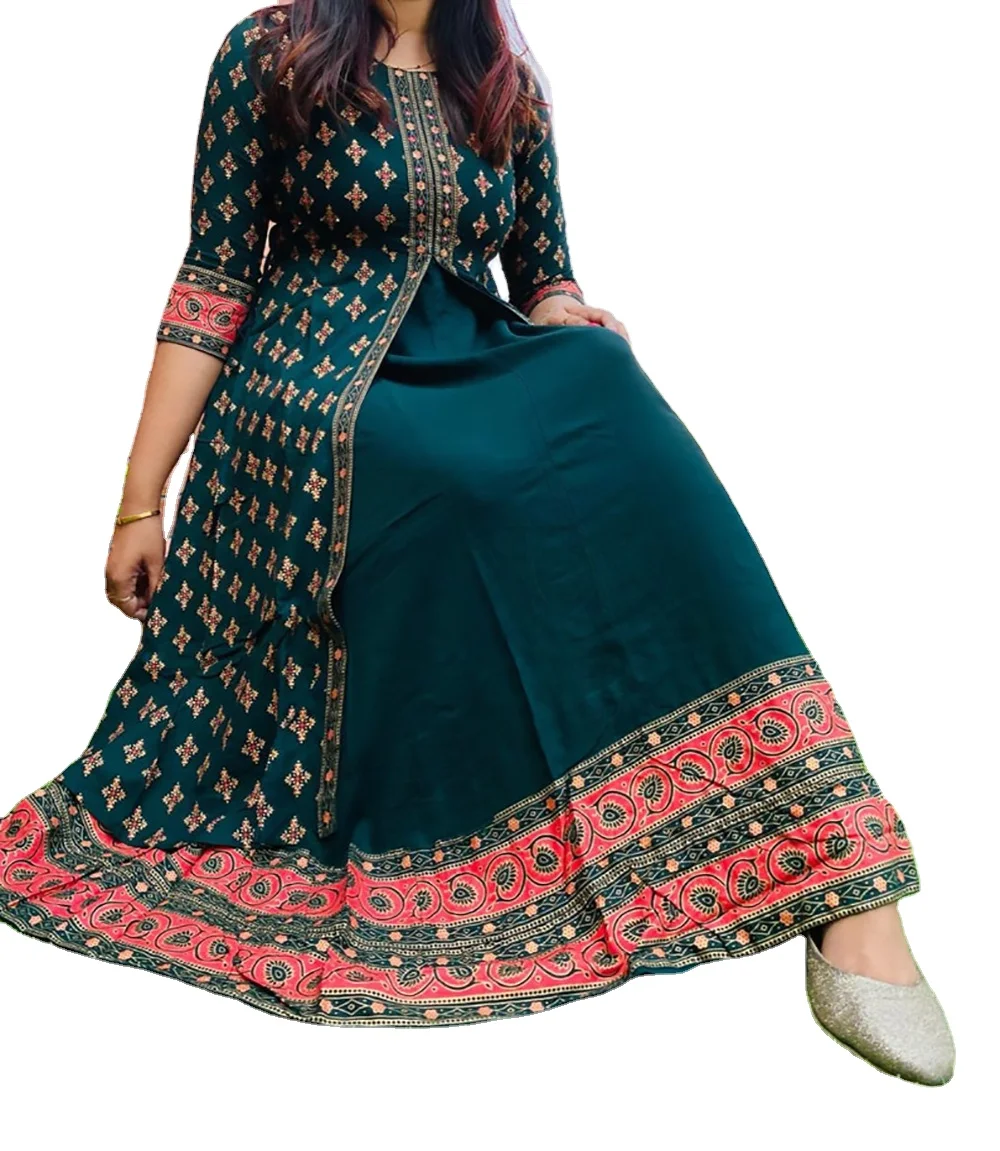 Traditional And Modern Beautiful Anarkali Dress For Women Rayon Indian kurti Anarkali gown Parties Festivals Functions