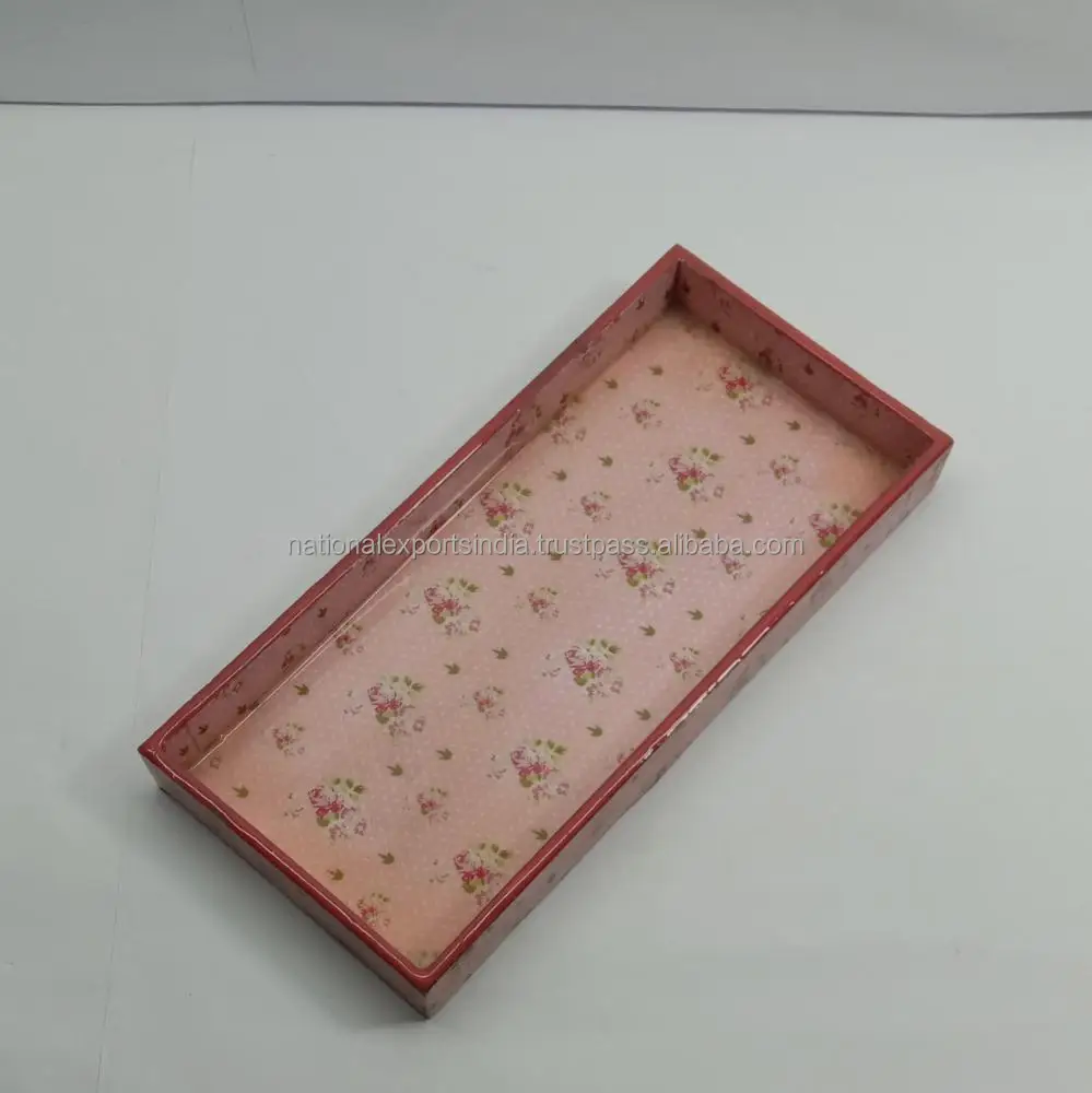 Tray Wooden Tray Hot Selling Wholesale Acacia Wood rectangle  Breakfast Serving Tray With Handles