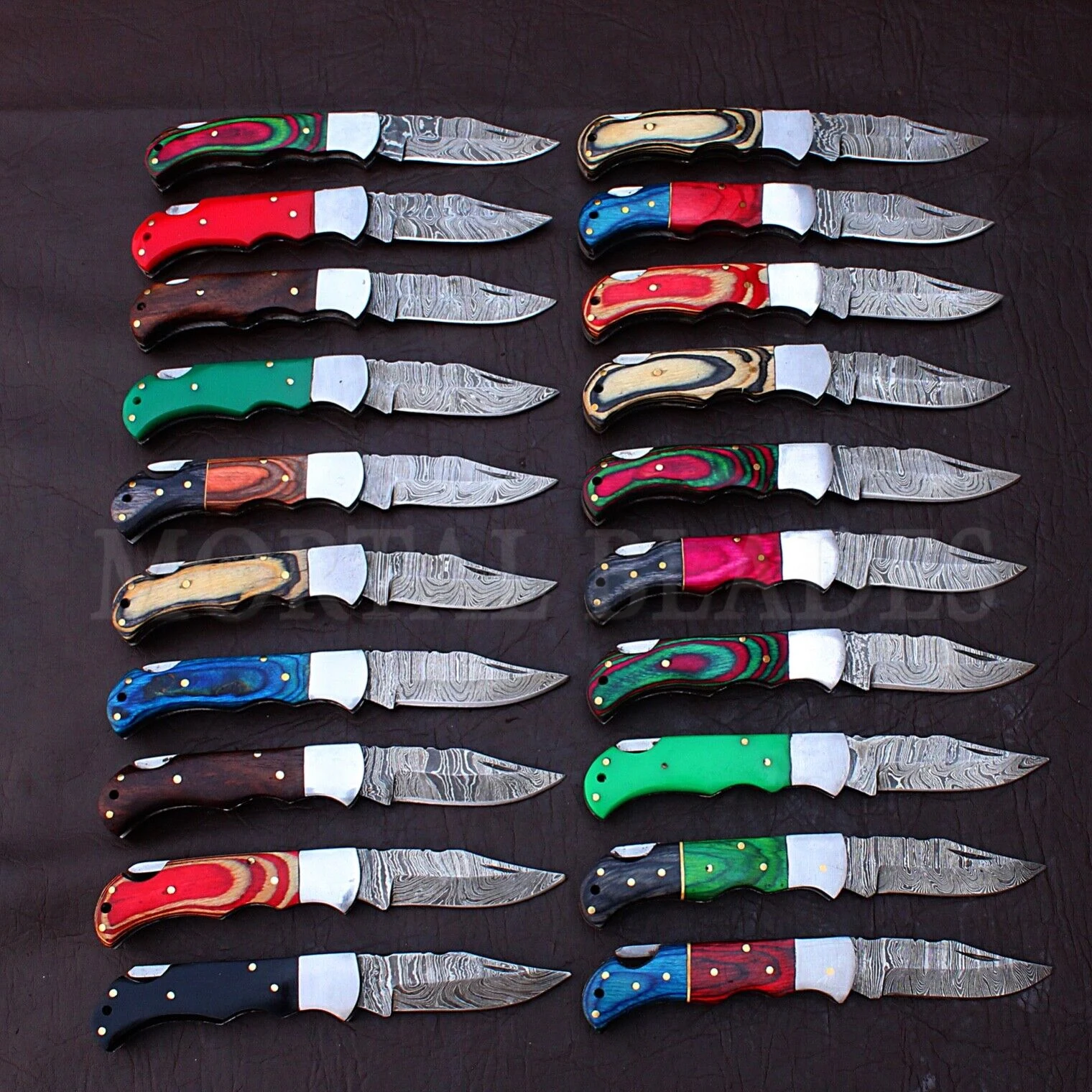 Best Selling Product Tactical Folding Blade Wood Handle Knife Outdoor Damascus Steel Blade EDC Hunting Camping Pocket Knives