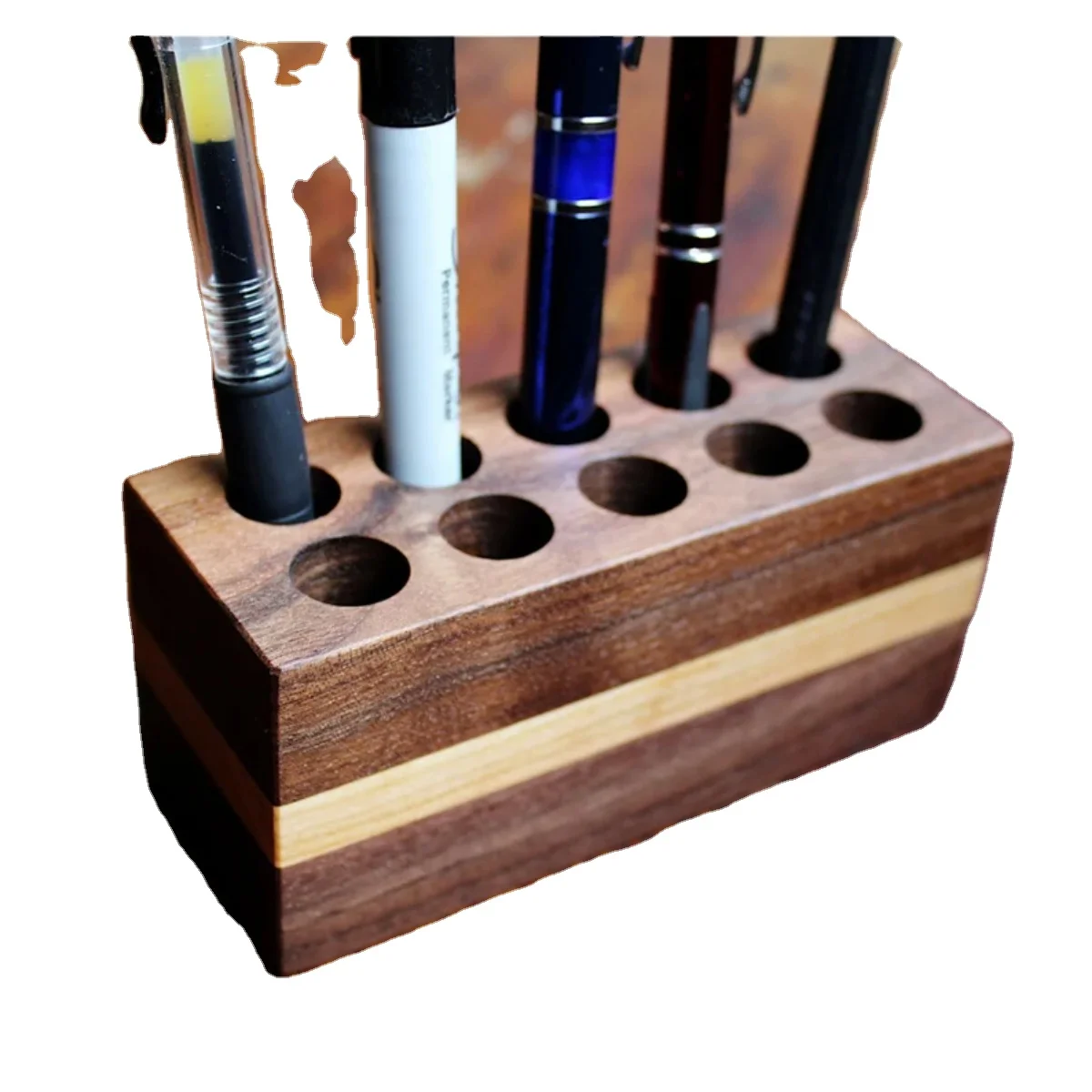 Handmade Wooden Pen Pencil Stationary Office Desk Organizer Pen Holder Stationary With Premium Quality Tabletop Supplies