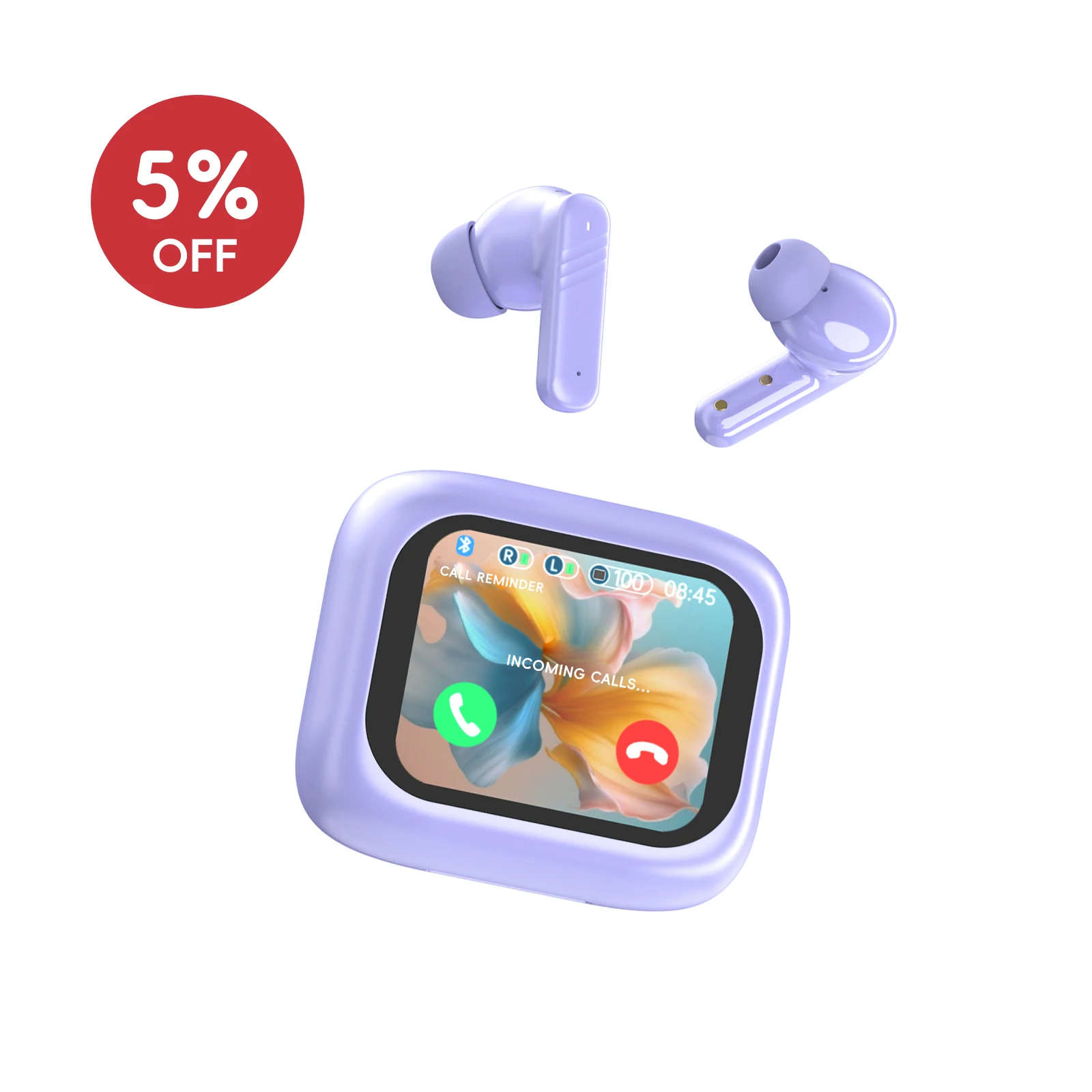 Wireless Earbuds Earphones Lcd Touch Screen Earbuds With Noise Cancelling Sport Headset In-Ear Active Noise Cancelling Earbuds