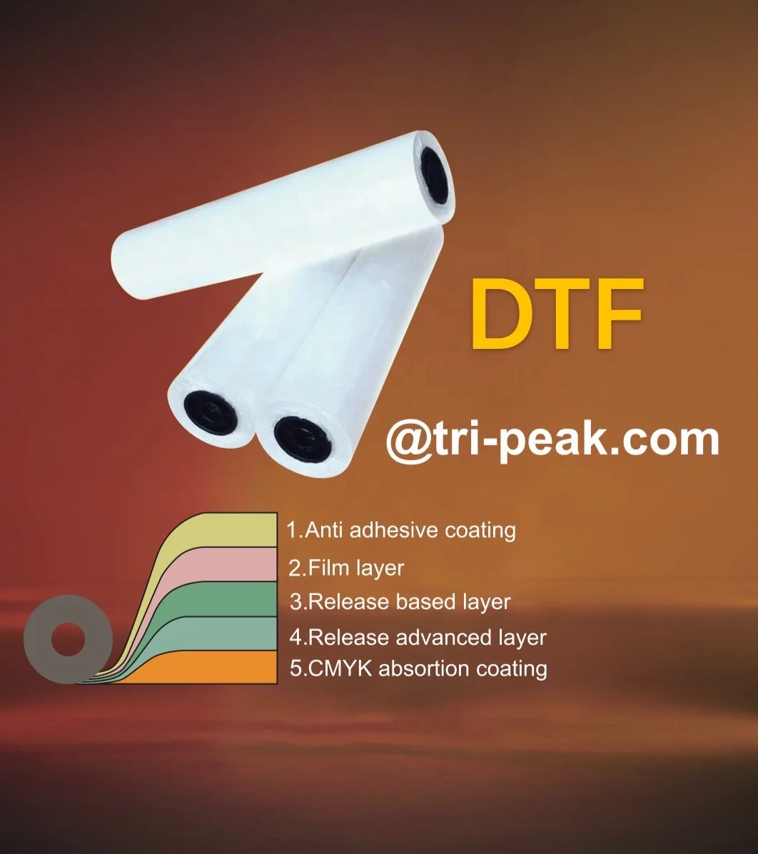 Dtf ПЭТ пленка рулон 60 см горячий пресс для белого тонера CMYK полноцветная прямая печать