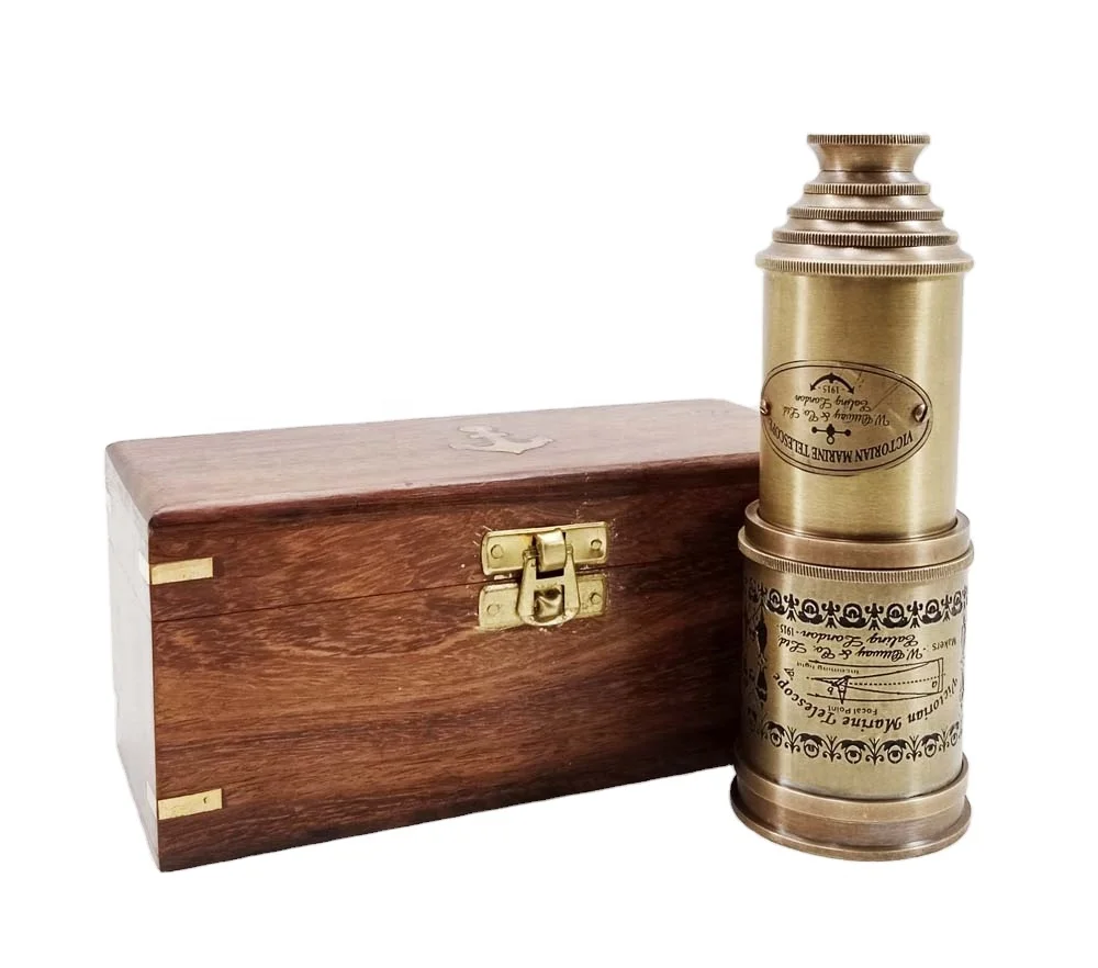 Pirate Vintage Antique Brass Telescope Personalized Hiking Pullout Nautical Brass Telescope Marine Travelling Camping Telescope