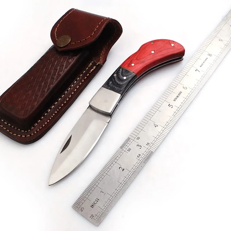 Handmade Stainless Steel Fixed Blade Pocket Knife Custom OEM Camping Skinner Knife with Olive Wood Handle for Hunting