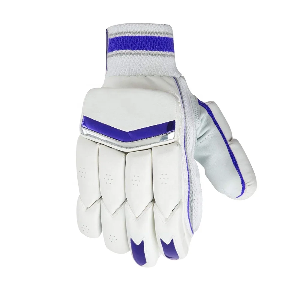 CRICKET BATTING GLOVES PLAIN BLACK & WHITE LIMITED ADDITION (MENS RIGHT HAND)