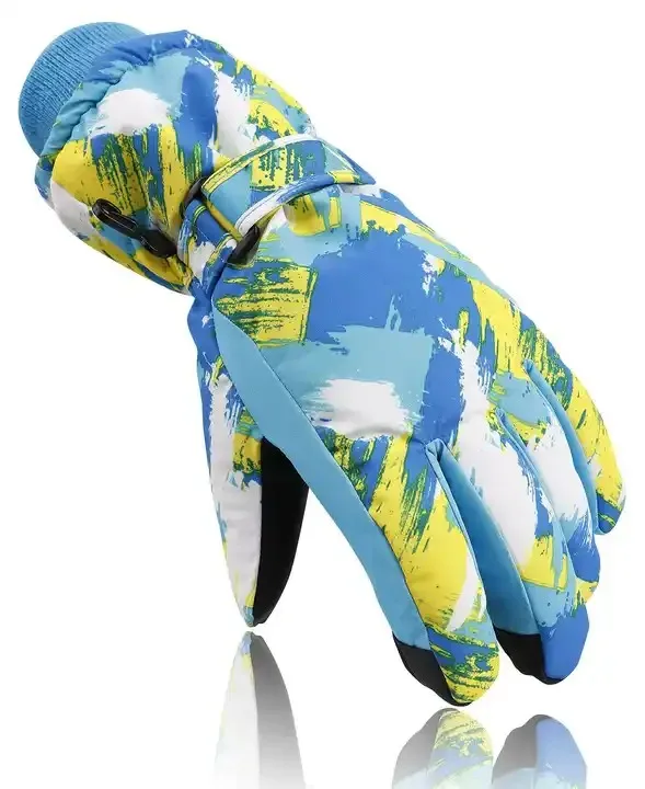 Canadian Fashion Children Ski Gloves Winter Outdoor Snow Ridding Hiking Printing Kids Ski Gloves