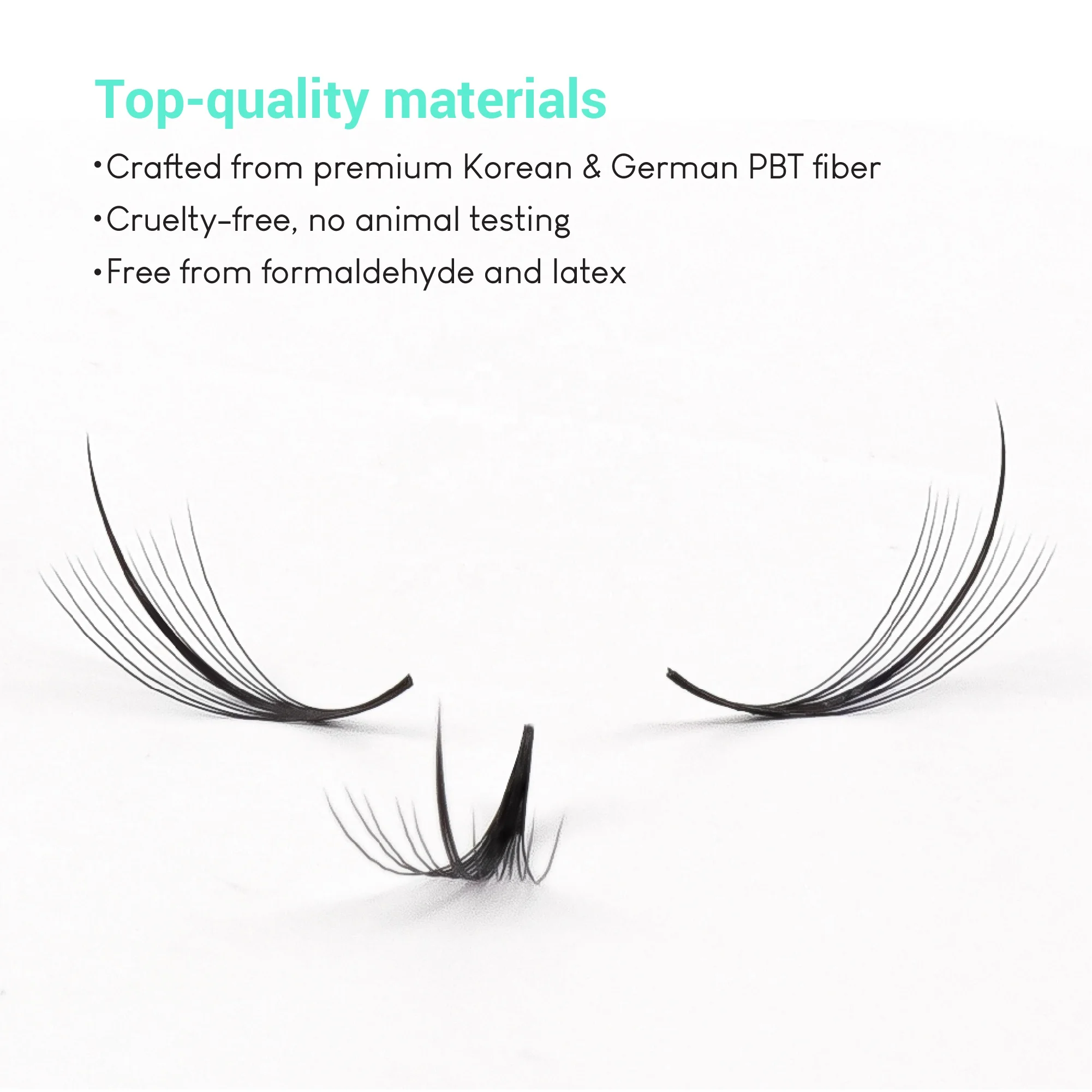 Premium Narrow Fan Lashes - makeup wispy wet lash spike long stem fans eyelash - High-end Korean & German PBT Fiber