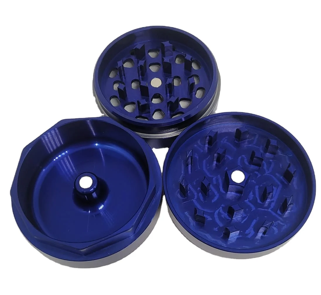 Магнитная шлифовальная машина CNC, алюминиевая цветная анодированная травяная дробилка 56 мм, 3 части