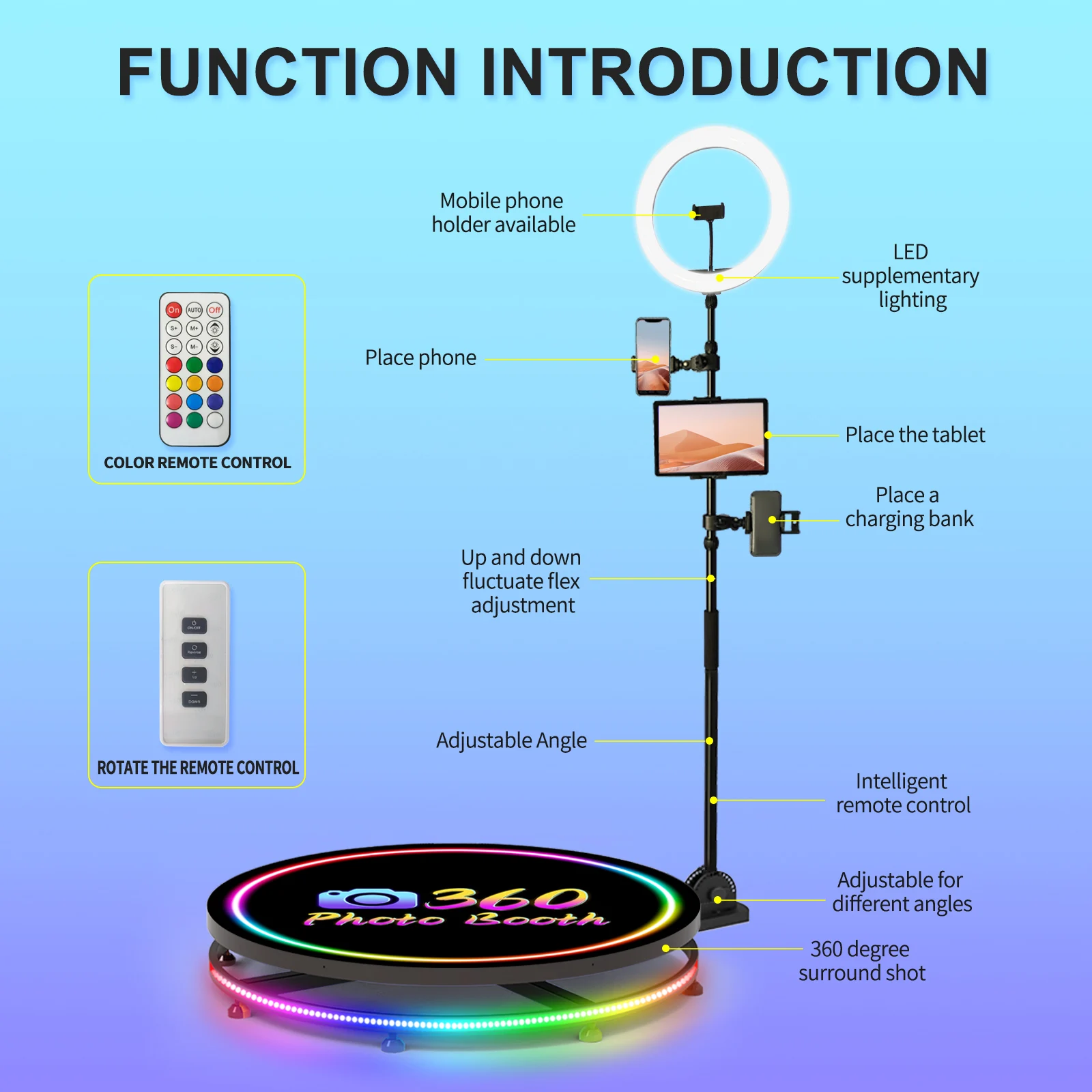 Modern Design Custom Aluminum Tension Fabric Portable Backdrop Tradeshow Exhibition 360 Photo Booth Enclosure