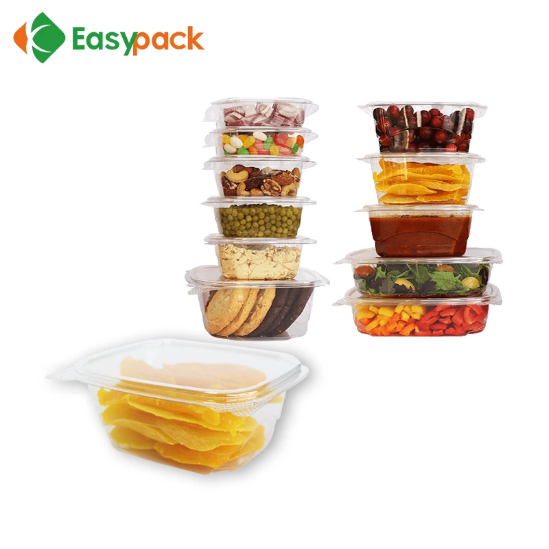 Factory eco-friendly 16oz rPET recycled clamshell plastic container
