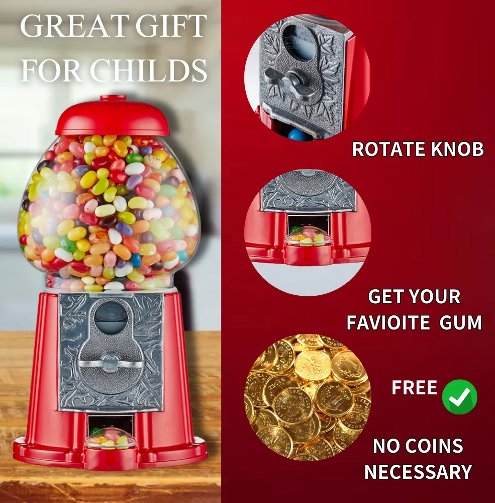 Kwang Hsieh 11 Inch Bubble Gum Vending Retro Coin Operation Candy Dispenser