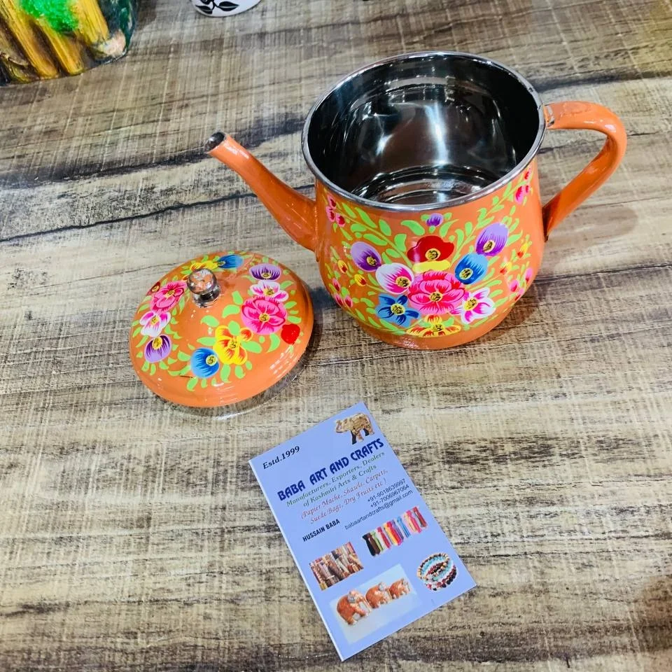 Indian Tea pots, stainless steel tea pots, hand painted tea kettles