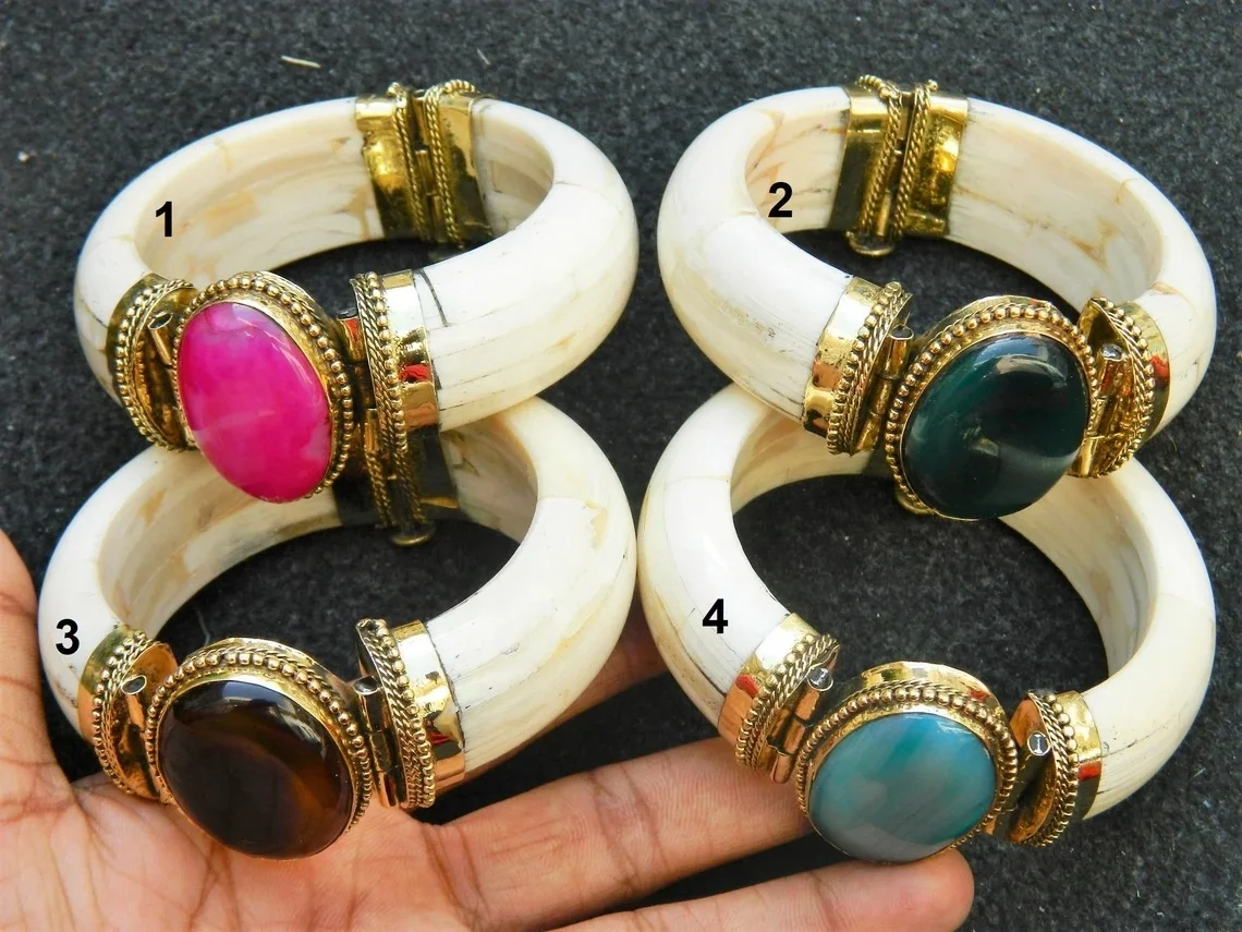 Хит продаж винтажные браслеты-манжеты с камнями из смолы или античный браслет ручной работы ювелирные изделия в богемном стиле