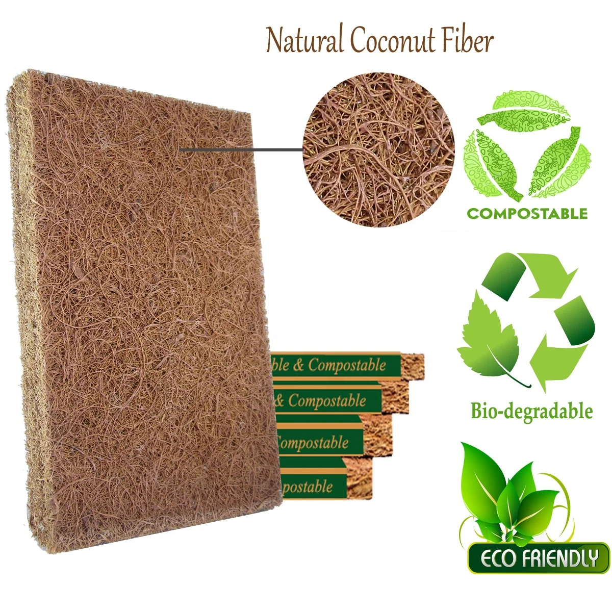  Многоразовые натуральные кокосовые Скраб Губка производство