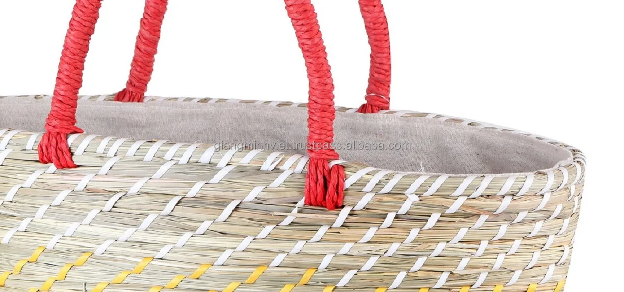 Hot trend Eco-friendly Hand-knitted Seagrass Straw Tote for Girls and Women Gifts from Vietnam