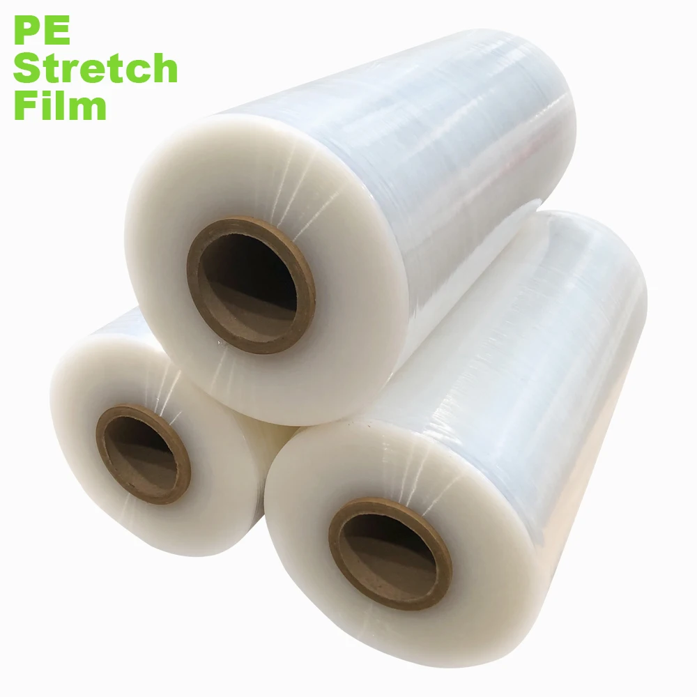 Machine Use Stretch Film Wrap with Customized paper core 3inches Packaging Transparent Pallet Wrap PE Stretch Film Shrink Wrap