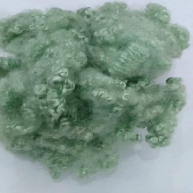 100% Polyester Staple Fiber 15D HCS Green A grade Vikohasan Manufacturer and synthetic fiber and GRS recycled polyester fibre