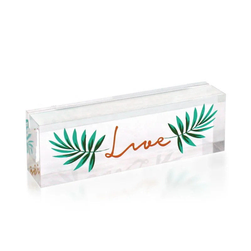 Acrylic Base Cube Block Slotted Stand Card Holder Note Holder Display