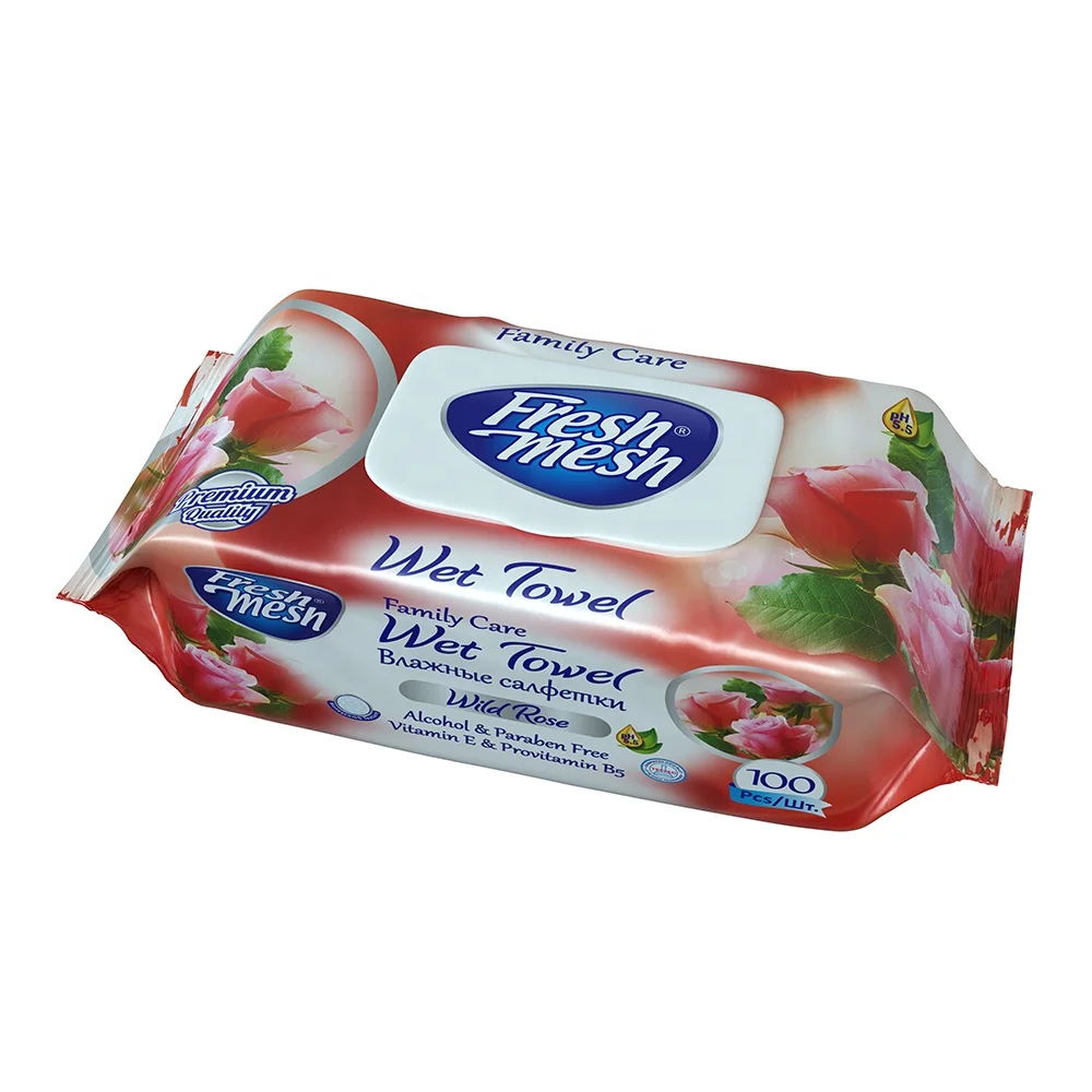 FRESH MESH WET TOWEL PAPER 100 SHEETS LAVENDER High Quality Rose Chamomile Wet Wipes Skin Care Hand & Mouth Cleaning from Turkey