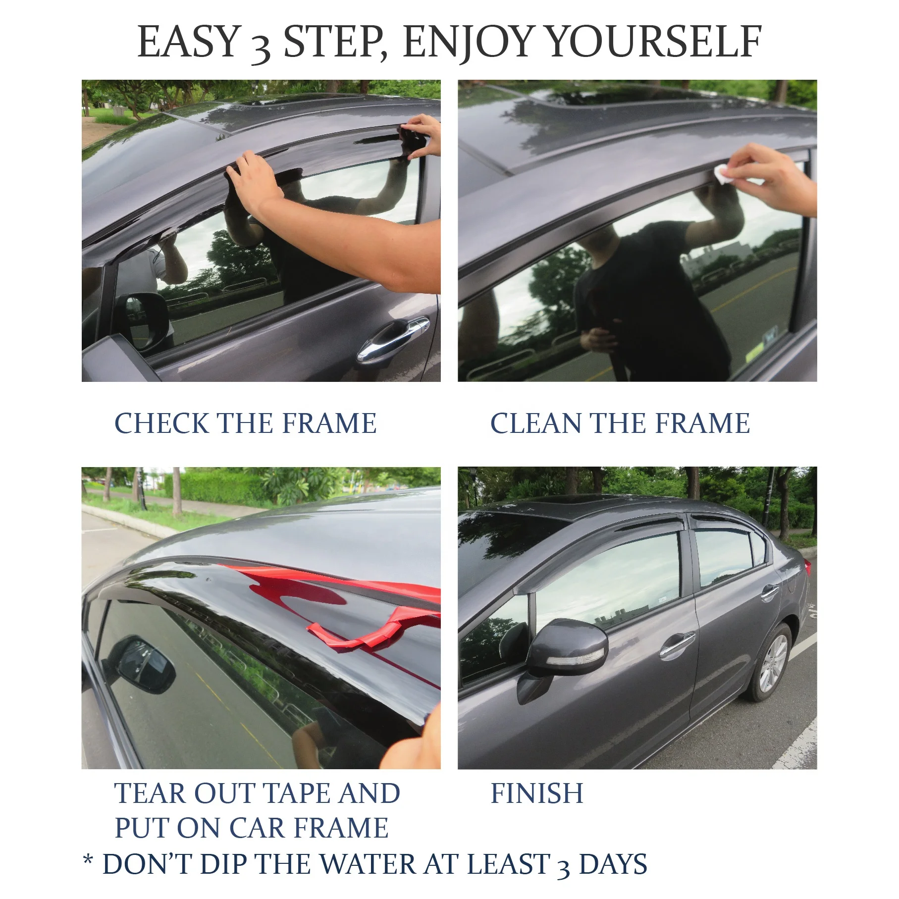 For Peugeot 408 (crossover) 2022-ON Window Visor Vent Sun Shade Rain Guard Door Visor
